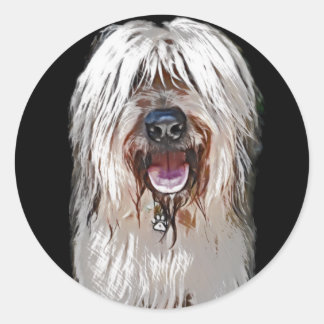 glimlachen van Fawn Briard Ronde Sticker