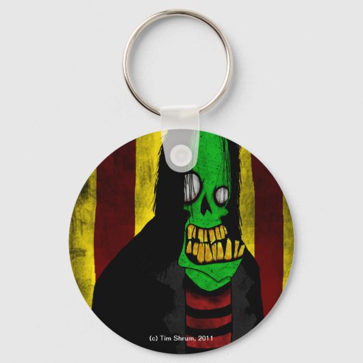glimlachen van groene Zombie-Sleutelhanger Sleutelhanger (Voorkant)