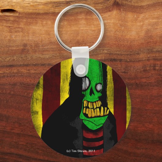 glimlachen van groene Zombie-Sleutelhanger Sleutelhanger (Voorkant)
