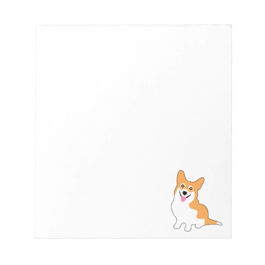 glimlachen van Pembroke Welsh Corgi Cartoon Notitieblok (Voorkant)