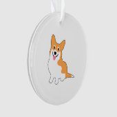 glimlachen van Pembroke Welsh Corgi Cartoon Ornament (voorkant)
