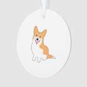 glimlachen van Pembroke Welsh Corgi Cartoon Ornament (voorkant)