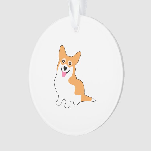 glimlachen van Pembroke Welsh Corgi Cartoon Ornament (voorkant)