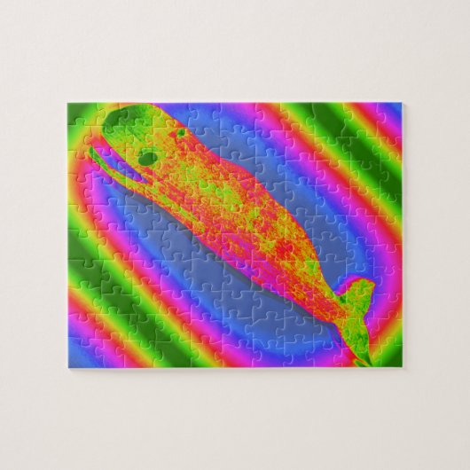 glimlachen van psychedelische walvis legpuzzel (Horizontaal)