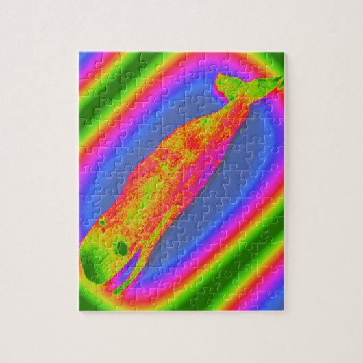 glimlachen van psychedelische walvis legpuzzel (Verticaal)