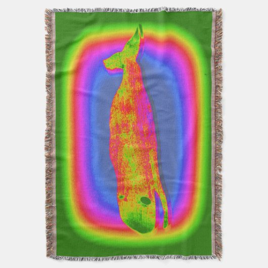 glimlachen van psychedelische walvis met deken (Voorkant Verticaal)