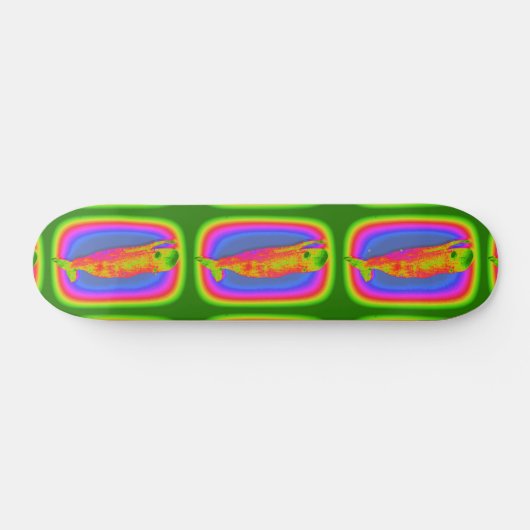glimlachen van psychedelische walvissen skateboard (Horizontaal)
