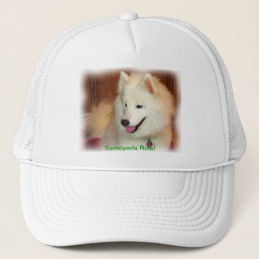 glimlachen van Samoyed Digital Oil Painting Effect Trucker Pet (Voorkant)
