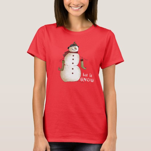 glimlachen van Snowman T-Shirt (Voorkant)