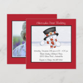 glimlachen van Snowman - uitnodiging van de Birthd (Voorkant / Achterkant)