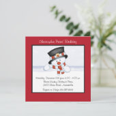 glimlachen van Snowman - uitnodiging van de Birthd (Staand voorkant)