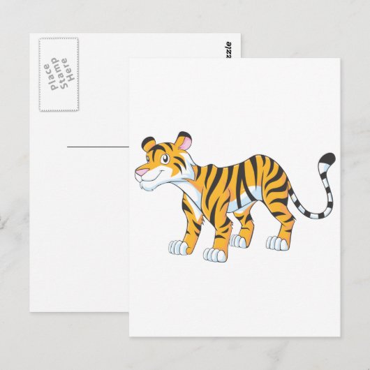 glimlachen van tijger briefkaart (Voorkant / Achterkant)