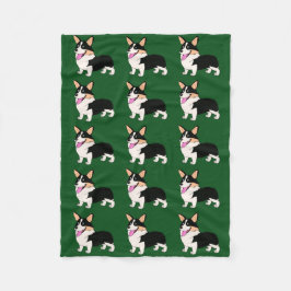 glimlachen van Tricolor Corgi Fleece Deken