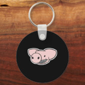 glimlachen van varken met beugels sleutelhanger (Voorkant)