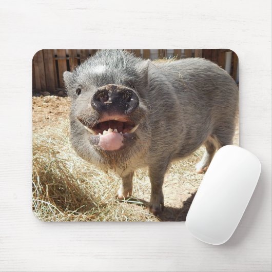 glimlachen van Varkens Mousepad Muismat (Met muis)