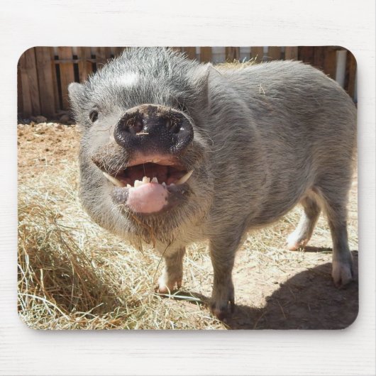 glimlachen van Varkens Mousepad Muismat (Voorkant)