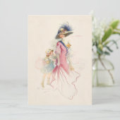 glimlachen van Victoriaans moeder- en dochtervakan Feestdagenkaart (Staand voorkant)