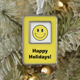 glimlachen verzilverd omlijst ornament