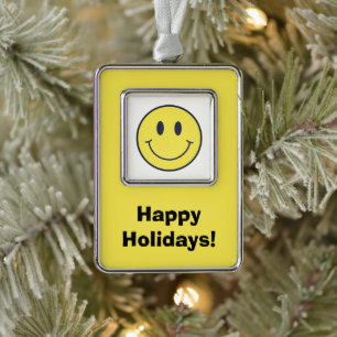 glimlachen verzilverd omlijst ornament