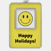 glimlachen verzilverd omlijst ornament (Voorkant)