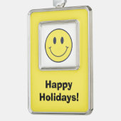 glimlachen verzilverd omlijst ornament (Links)