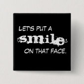 glimlachen vierkante button 5,1 cm (Voorkant)