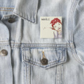 glimlachen vierkante button 5,1 cm (In situ)