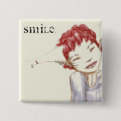 glimlachen vierkante button 5,1 cm (Voorkant)