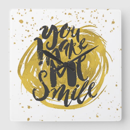 glimlachen vierkante klok (Voorkant)