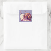 glimlachen vierkante sticker (Tas)
