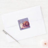 glimlachen vierkante sticker (Envelop)