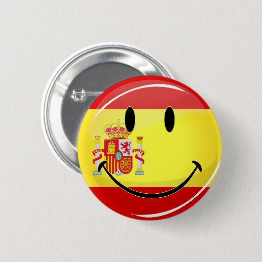 glimlachen vlag van Spanje Ronde Button 5,7 Cm (Voorkant /achterkant)