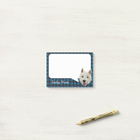 glimlachen West Highland Terrier Post-it® Notes (Op bureau)