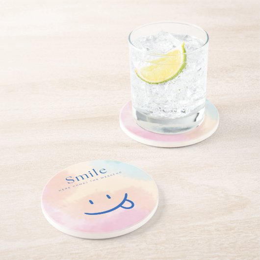 glimlachen zandsteen onderzetter (Zijkant)