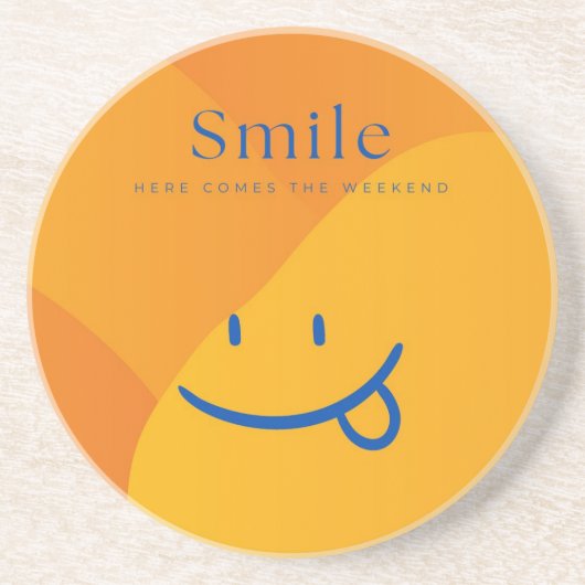 glimlachen zandsteen onderzetter (Voorkant)