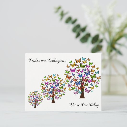 glimlachen zijn besmettelijk briefkaart (Staand voorkant)