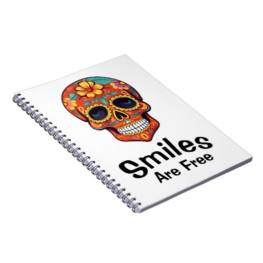 Glimlachen zijn gratis, net als de vreugde van Sug Notitieboek (Rechterzijde)