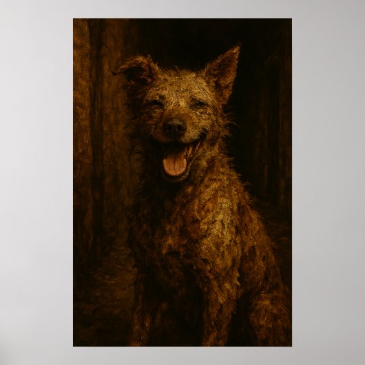 Glimlachen zijn gratis: sjofele steeg hond poster (Voorkant)