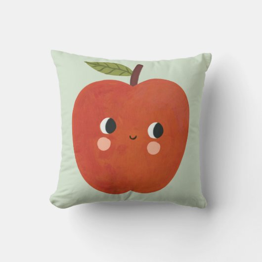 Glimlachend Apple Sierkussen | Schattigee fruitkwe (Voorkant)