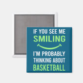 Glimlachend basketbal t-shirt magneet (Voorkant / Achterkant)