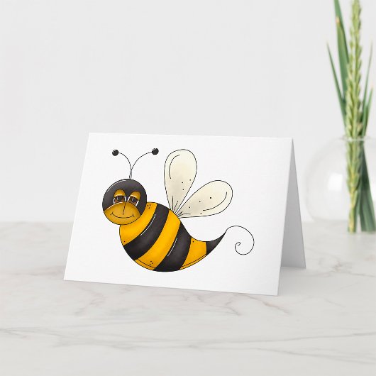 Glimlachend Bee Fun Bumblebee-personage Kaart