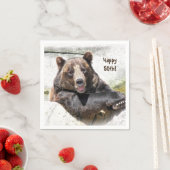 Glimlachend beer 50ste verjaardag servet (Insitu)