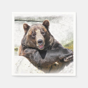 glimlachend beer verjaardag servet