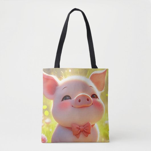 Glimlachend biggetje in de zon tote bag (Voorkant)