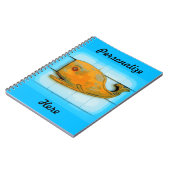 glimlachend blij walvisblauw notitieboek (Linkerzijde)