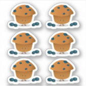 Glimlachend Blueberry Muffin Cartoon Karakter Sticker (Voorkant)