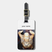 glimlachend boeddha - label bagagelabel (Voorkant verticaal)