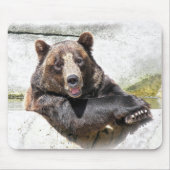 glimlachend bruin Beer Muismat (Voorkant)