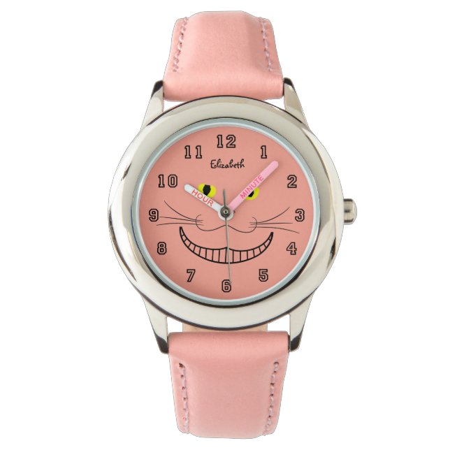 Glimlachend Cheshire Transparant Kattenhorloge Horloge (Voorkant)