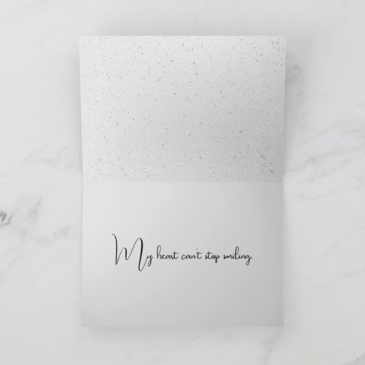 Glimlachend dank je hart bedankkaart (Binnen)